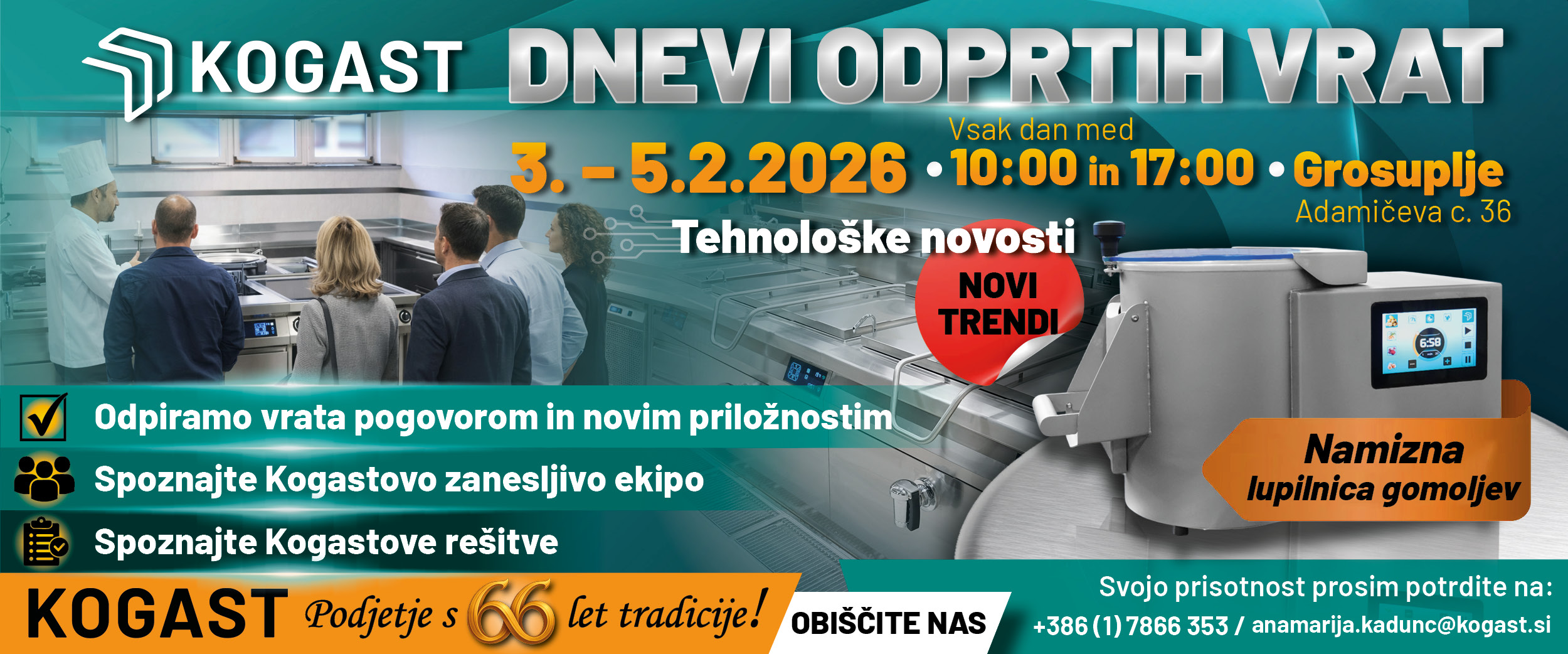 Vabilo dan odprtih vrat 2026 Kogast slo